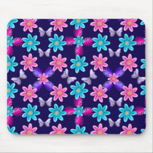 Pastell-Schmetterlingsgarten-Muster Cottagecore Mousepad