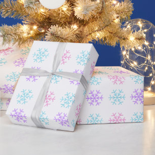 Pastell-Schneeflocken-Weihnachtspapier Geschenkpapier