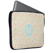 Pastell Schönes Frühlingsblumenmuster Monogramm Laptopschutzhülle (Vorne Rechts)