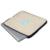 Pastell Schönes Frühlingsblumenmuster Monogramm Laptopschutzhülle (Vorne Knopf)