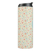 Pastell Schönes Frühlingsblumenmuster Monogramm Thermosbecher (Nach links gedreht)