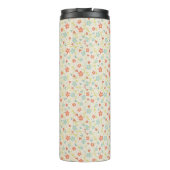 Pastell Schönes Frühlingsblumenmuster Monogramm Thermosbecher (Rückseite)