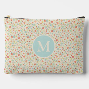 Pastell Schönes Frühlingsblumenmuster Monogramm Zubehörtasche