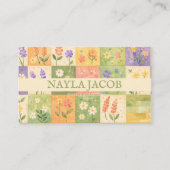 Pastell Schönes Mädchen Grün Lila Quilt Patchwork  Visitenkarte (Vorderseite)