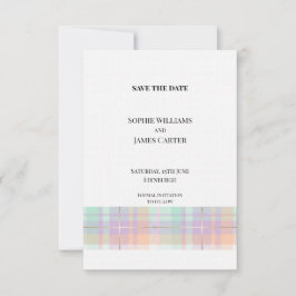 Pastell-Schottisch-Tartan-Hochzeit Save The Date