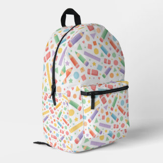 Pastell-Schulbedarf Nahtloses Muster Rucksack