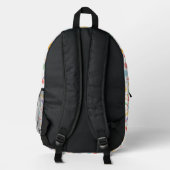 Pastell-Schulbedarf Nahtloses Muster Rucksack (Rückseite)