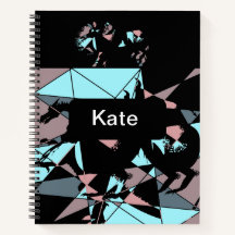Pastell Schwarz Blau Pink Grau abstrakt