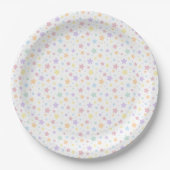 Pastell Seamless Stars Pattern Pappteller (Vorderseite)