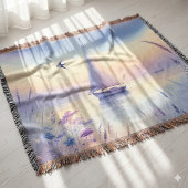 Pastell-Segelboot-Küstenlandschaftstraum Decke