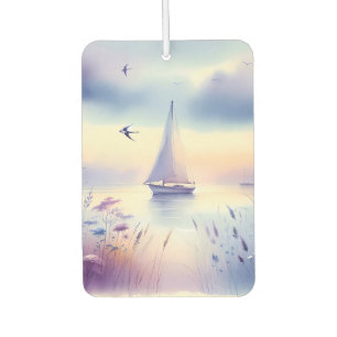 Pastell-Segelschiff-Küsten-Traumlandschaft Autolufterfrischer