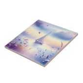 Pastell-Segelschiff-Küsten-Traumlandschaft Fliese (Seite)
