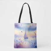 Pastell-Segelschiff-Küsten-Traumlandschaft Tasche (Vorderseite)