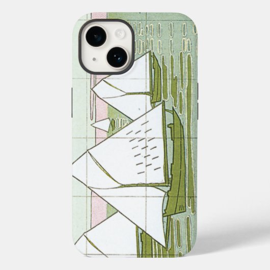 Pastell-Segelschiffe-Faux-Fliesen-iPhone-Hülle Case-Mate iPhone Hülle (Rückseite)