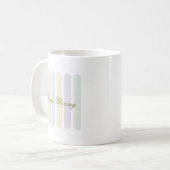 Pastell-Senkestreifen Schriftname Kaffeetasse (Vorderseite Links)