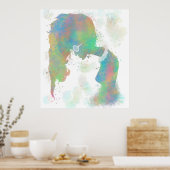 Pastell Silhouette Poster (Küche)