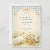 Pastell Silly Goose Farm Babyshower Einladung (Vorderseite)