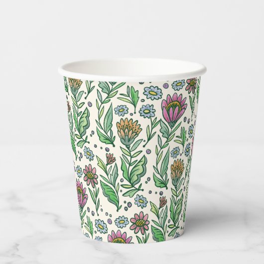 Pastell skandinavisches Brautparty Pappbecher (Rückseite)