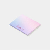 Pastell Smooth Lila Pink Blue Glitzer Post-it Klebezettel (angewinkelt)