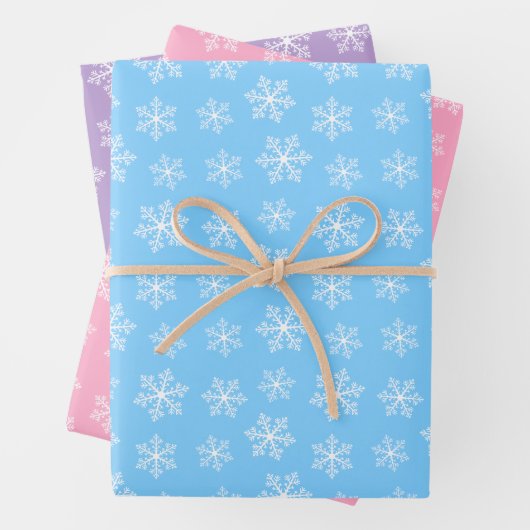 Pastell Snowflake Wrapping Paper Set Geschenkpapier Set (Beispiel)