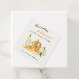 Pastell Soft Watercolor Floral Pumpkin Erntedank Geschenkanhänger