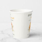 Pastell Soft Watercolor Floral Pumpkin Erntedank Pappbecher (Rechts)