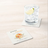 Pastell Soft Watercolor Floral Pumpkin Erntedank Rechteckiger Pappuntersetzer (Vor Ort)