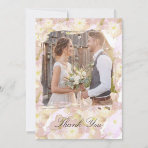 Pastell-Sommer-Blumen-Foto-Dankeschön Save The Date