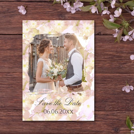 Pastell-Sommer-Blumen-Foto-Save-the-Date Save The Date