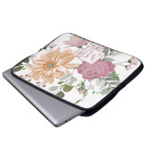Pastell-Sommerblumen mit Monogramm Laptopschutzhülle (Vorne Knopf)