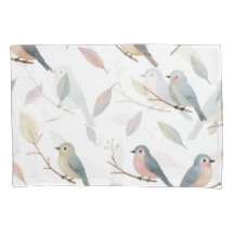 Pastell Songbirds Wasserfarben Pillowcase