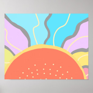 Pastell-Sonnenaufgang Poster