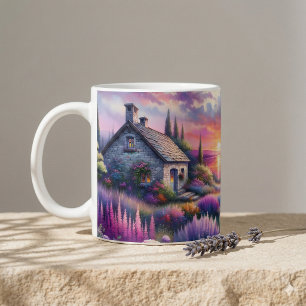 Pastell Sonnenuntergang Cottage Seegarten Traumlan Kaffeetasse