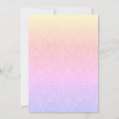 Pastell-Sonnenuntergangs-Gradient-Hochzeit Einladung (Rückseite)
