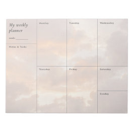 Pastell-Sonnenuntergangs-Wolken, minimalistischer  Notizblock