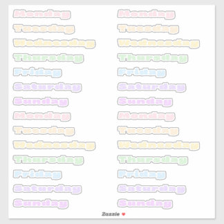 Pastell-Sorbet-Tage-der-Woche-Aufkleberbogen Aufkleber