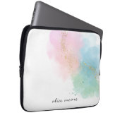 Pastell Sparkle Watercolor & Script Monogram Laptopschutzhülle (Vorne Rechts)