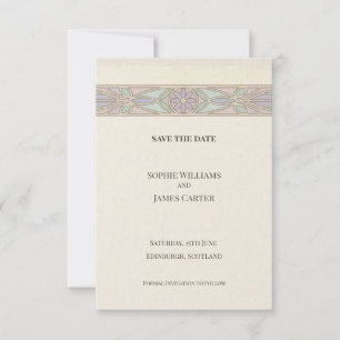 Pastell-Spitze Save-The-Date-Karte Save The Date