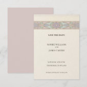 Pastell-Spitze Save-The-Date-Karte Save The Date (Vorne/Hinten)