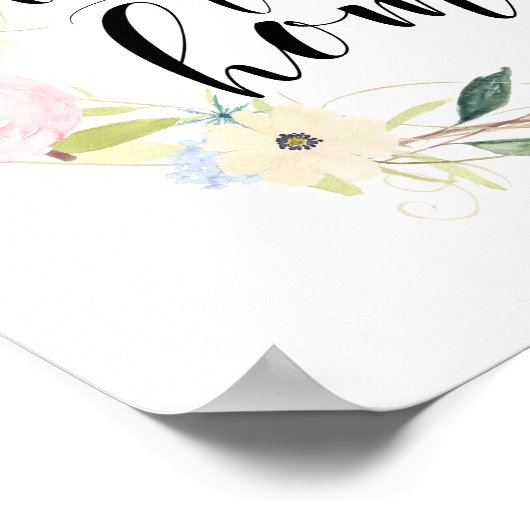 Pastell Spring Blumenkranz Willkommen auf unserer  Poster (Ecke)