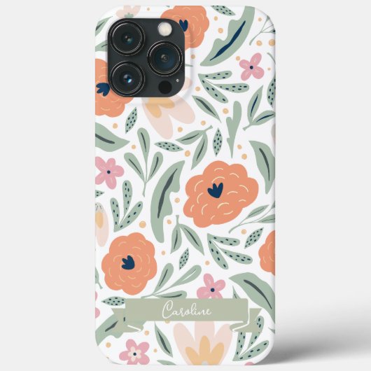 Pastell Spring Floral Muster Case-Mate iPhone Hülle (Rückseite)