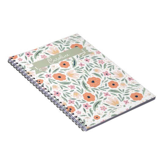 Pastell Spring Floral Muster Notizblock (Rechte Seite)
