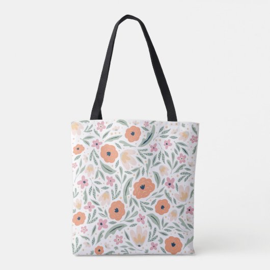 Pastell Spring Floral Muster Tasche (Rückseite)