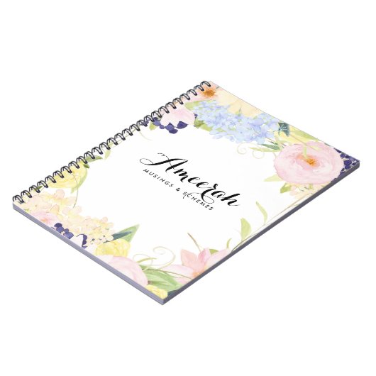 Pastell Spring Flowers Personalisiertes Notebook Notizblock (Linke Seite)
