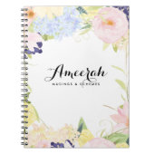 Pastell Spring Flowers Personalisiertes Notebook Notizblock (Vorderseite)