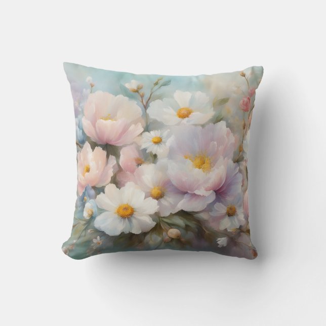 Pastell Spring Throw Kissen (Vorderseite)