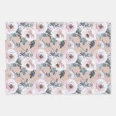 Pastell Spring Watercolor Floral Rose Geschenkpapier Set (Vorderseite 3)