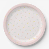 Pastell-Sprinkle-Konfetti-Rosa-Eiscreme-Geburtstag Pappteller (Vorderseite)