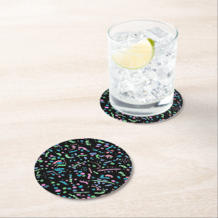 Pastell-Spritzer-Konfetti-Druck Runder Pappuntersetzer