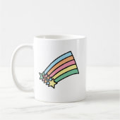 Pastell-Sternschnuppe-Regenbogen-Retro-Ästhetik Kaffeetasse (Links)